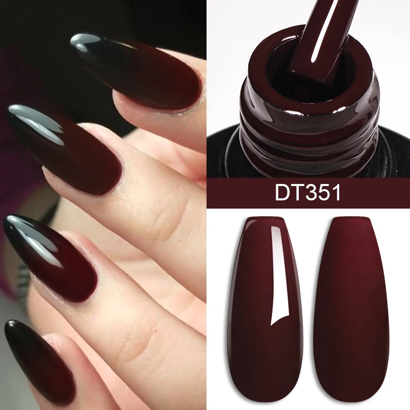 MEET ACROSS 7ml Red Gel Nail Polish Crystal Semi Permanent Soak Off UV