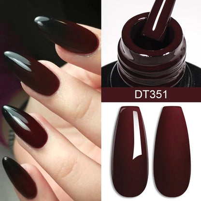 MEET ACROSS 7ml Red Gel Nail Polish Crystal Semi Permanent Soak Off UV