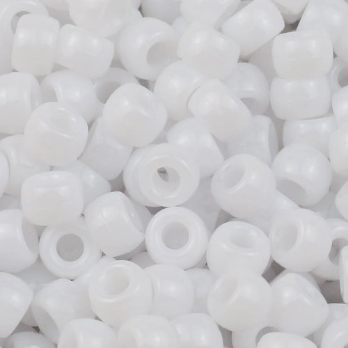 100/200/400pcs 6x9mm Solid Color Large Hole Pony Beads DIY Jewelry