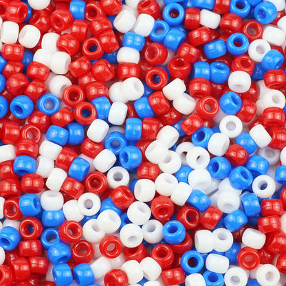 100/200/400pcs 6x9mm Solid Color Large Hole Pony Beads DIY Jewelry