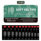 550pcs Soft Gel Nail Tips Medium Short Almond Coffin Full Cover Matte