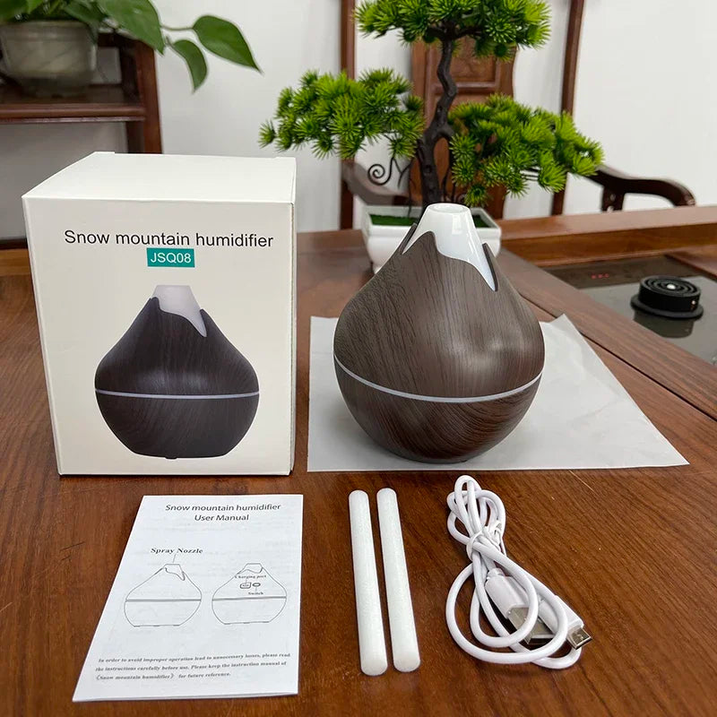 350ML USB Aroma Oil Diffuser Wood Electric Humidifier Ultrasonic Air