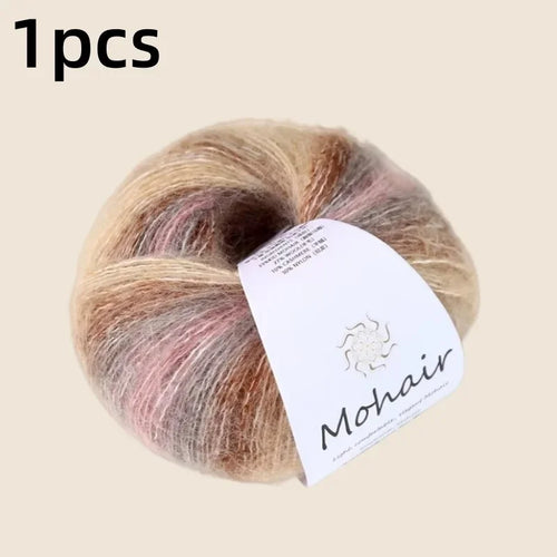 Gradient Mohair Soft Cotton Yarn DIY Crochet Hand Knitting Yarn
