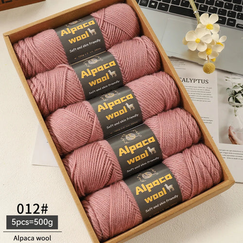 500g Alpaca Wool 245 Chunky Knitting Yarn Multi-Color Autumn and