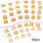 40PCS/Set Elegant Hollow Out Hair Rings With Different Patterns For