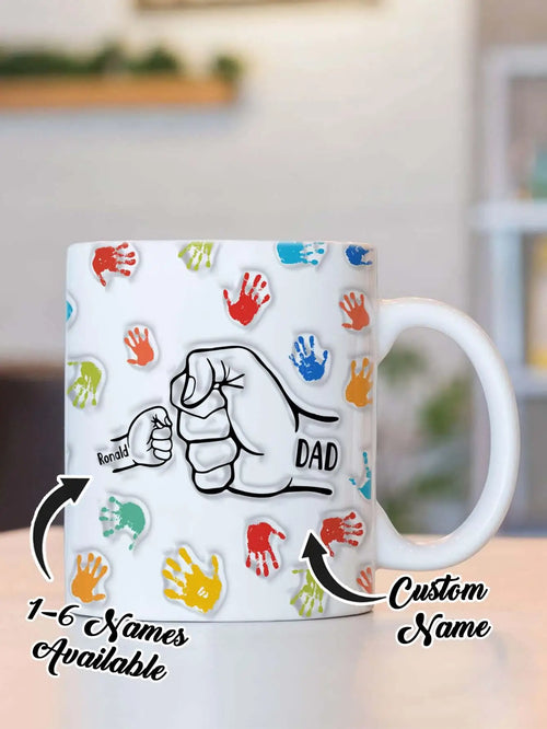 Personalized Dad Mug for Father's Day Custom Name Coffee Cup with 3D
