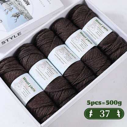 500g Gradient Dyed Rainbow Alpaca Wool Yarn, Thick Yarn for Hand