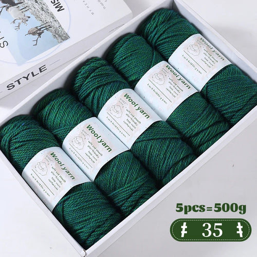 500g Gradient Dyed Rainbow Alpaca Wool Yarn, Thick Yarn for Hand