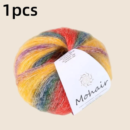 Gradient Mohair Soft Cotton Yarn DIY Crochet Hand Knitting Yarn
