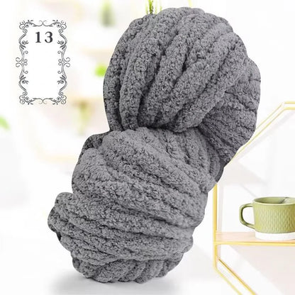 500g of Thick Chenille Yarn for Blankets, Ultra-Soft, Thick, Fluffy,