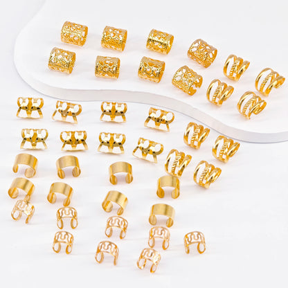 40PCS/Set Elegant Hollow Out Hair Rings With Different Patterns For