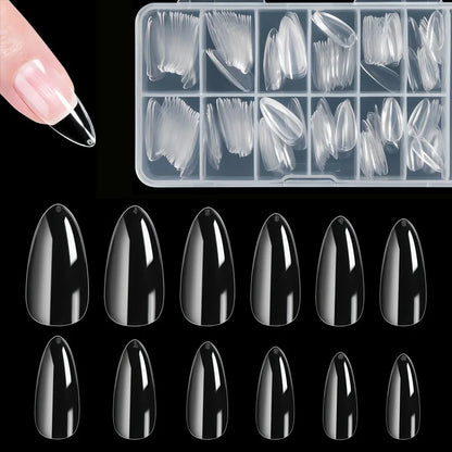 240 Almond False Nail Tips Clear Matt Soft Fake Nails Extension
