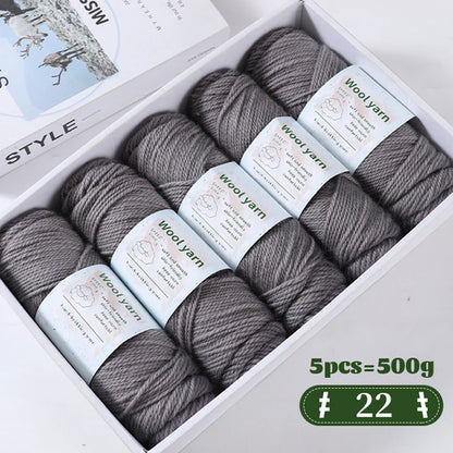 500g Gradient Dyed Rainbow Alpaca Wool Yarn, Thick Yarn for Hand
