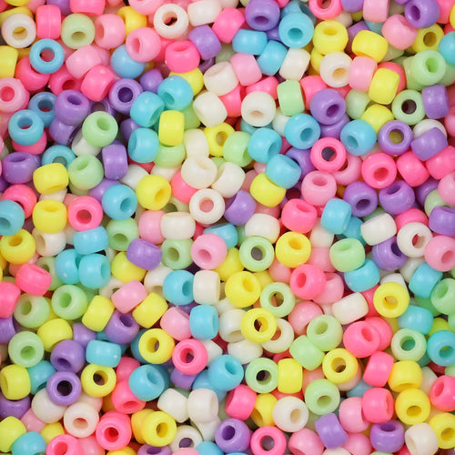 100/200/400pcs 6x9mm Solid Color Large Hole Pony Beads DIY Jewelry