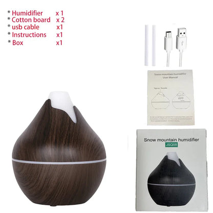 350ML USB Aroma Oil Diffuser Wood Electric Humidifier Ultrasonic Air