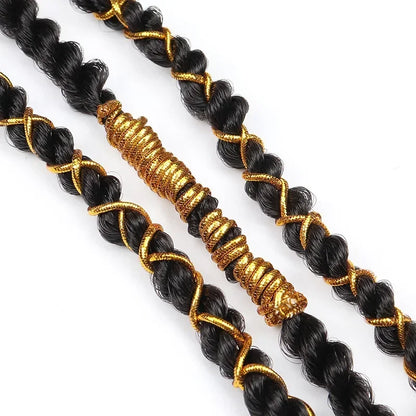 Dreadlock Braids Hair Accessories Gold Braiding Hair Deco Styling