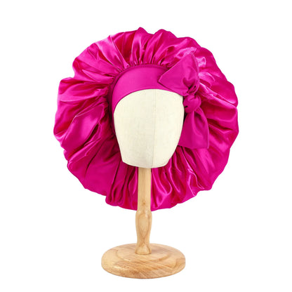 New Women Large Satin Bonnet Silky Night Sleeping Cap with Stretchy