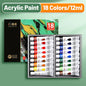 Vibrant Acrylic Paint Set 12/18/24/36 Colors,12ml/0.42oz Acrylic