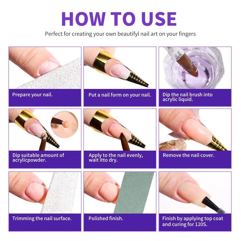 LIMEGIRL Nail Acrylic Liquid Monomer Crystal 40ml/75ml/120ml/240ml for