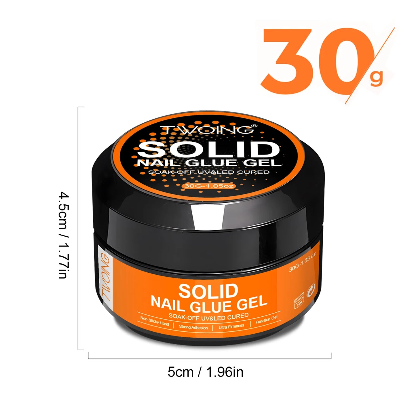 30g Solid Nail Glue Gel for False Nail Tips, Huge Capacity Press on