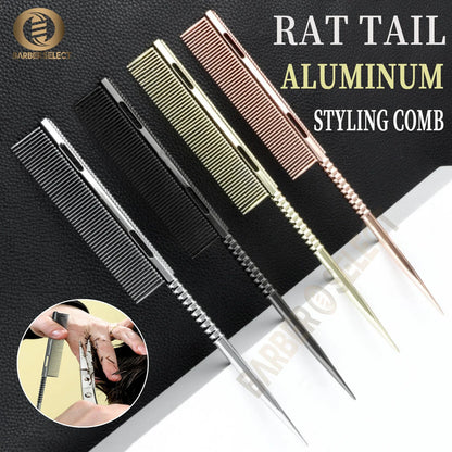 New Design Rat Tail Aluminium Styling Comb Professional Barber Heat