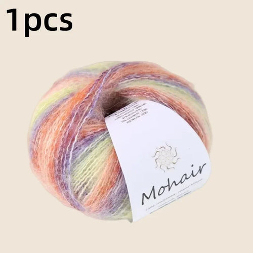 Gradient Mohair Soft Cotton Yarn DIY Crochet Hand Knitting Yarn