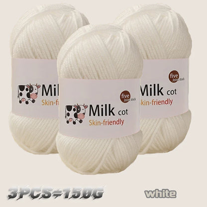 150g milk yarn handmade medium coarse DIY weaving yarn ball for