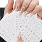 6 Sheets Metal Silver Nail Stickers Metallic 3D Star Nail Art Stickers