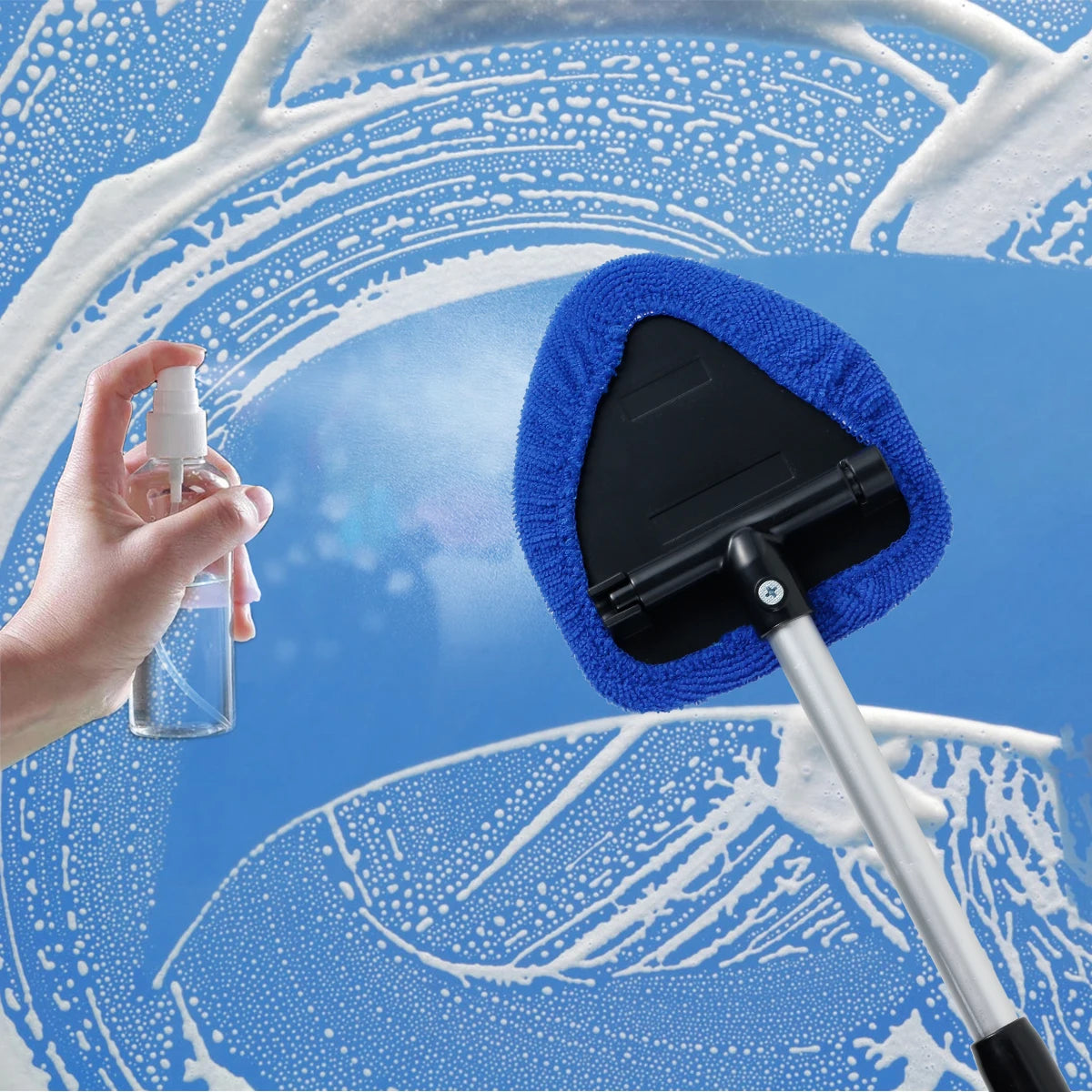 Window Scraping Mist Eliminator Microfiber Car Window Cleaner