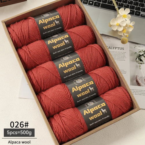 500g Alpaca Wool 245 Chunky Knitting Yarn Multi-Color Autumn and