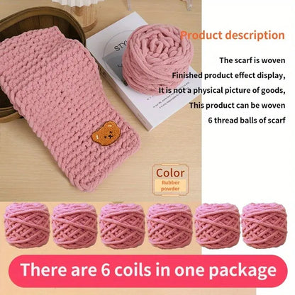 6 Thread Balls+1 Teddy Bear Jewelry Handmade Gift Woven Scarf Thread