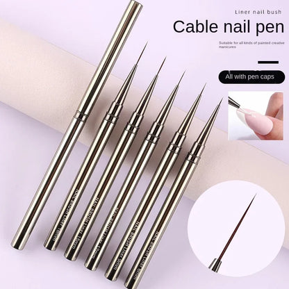 5PCS/set 6/9/12/15/18mm Nail Liner Brush Set Drawing Lines Stripe