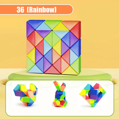 Colored Magic Cube Toys Magic Rule Snake Multi-color Puzzle Fidget
