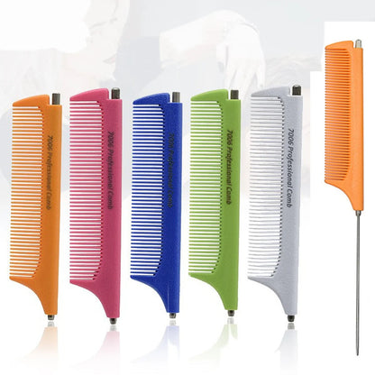 Scalable Pointed Rat Tail Combs Salon Metal Long Steel Pin Rat Tail