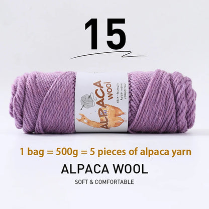 500g High-Quality Alpaca Wool Yarn 245 Thick Wool Yarn Casual Knitting