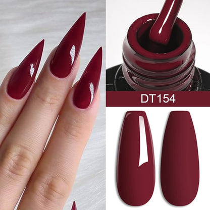 MEET ACROSS 7ml Red Gel Nail Polish Crystal Semi Permanent Soak Off UV