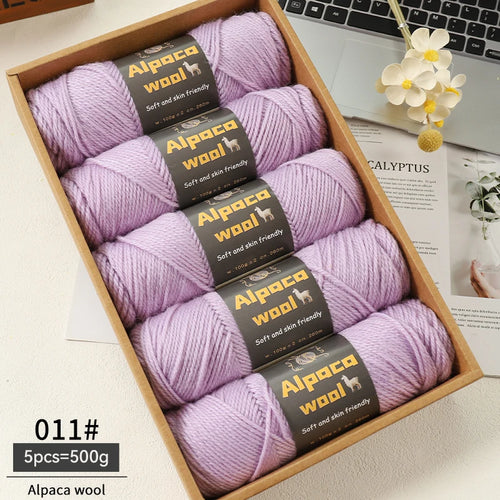 500g Alpaca Wool 245 Chunky Knitting Yarn Multi-Color Autumn and