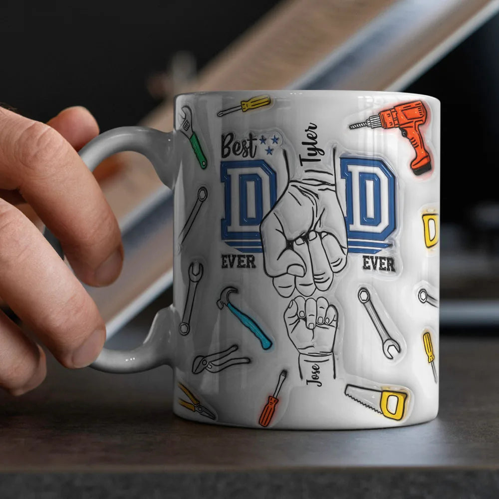Personalized Dad Mug for Father's Day Custom Name Coffee Cup with 3D