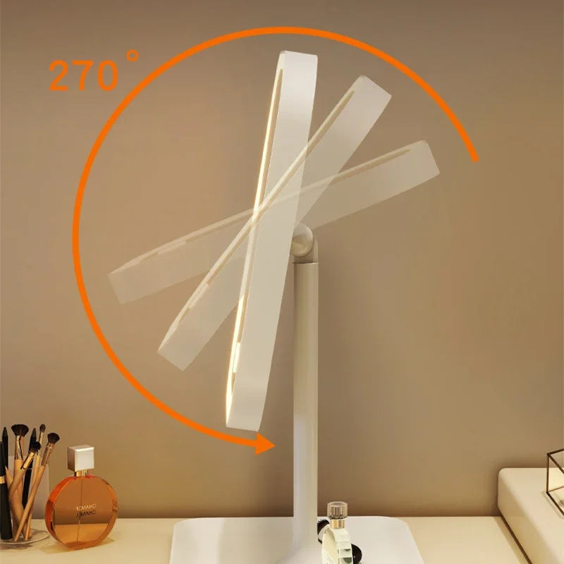LED Desktop Vanity Mirror 3 Color Dimmable Light Makeup Mirror Light