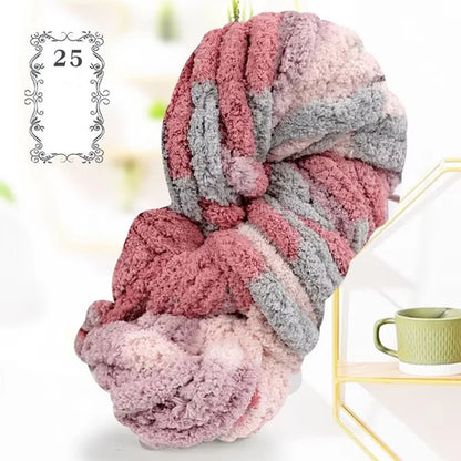 500g of Thick Chenille Yarn for Blankets, Ultra-Soft, Thick, Fluffy,