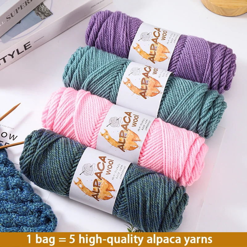 500g High-Quality Alpaca Wool Yarn 245 Thick Wool Yarn Casual Knitting