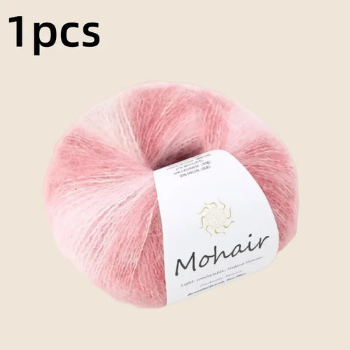 Gradient Mohair Soft Cotton Yarn DIY Crochet Hand Knitting Yarn