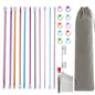 11 Size Tunisian Afghan Crochet Hooks Knit Needles Multicolor Aluminum