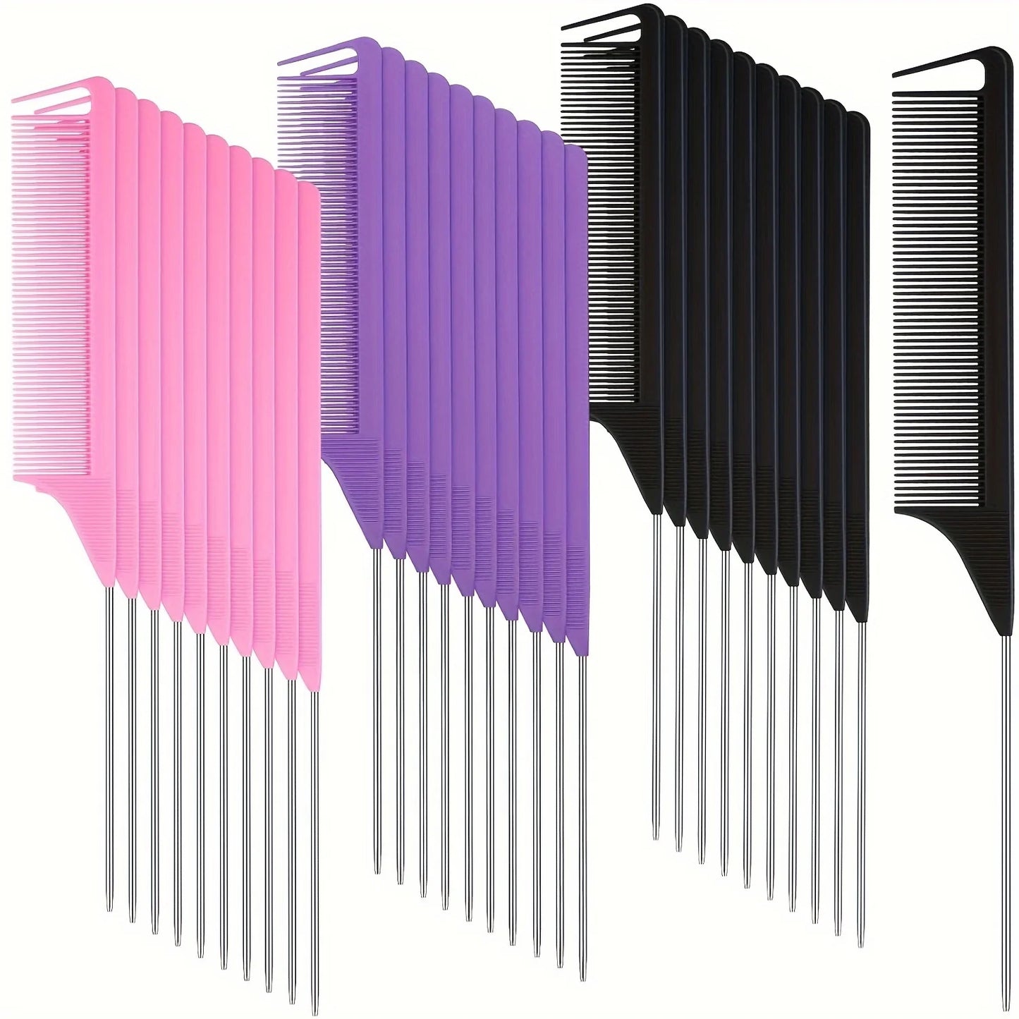 30 piece pointed tail comb set, suitable for hairstyle design, plastic