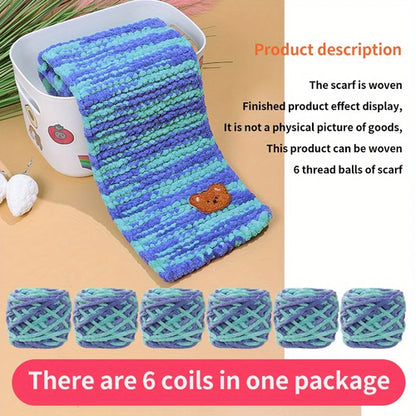 6 Thread Balls+1 Teddy Bear Jewelry Handmade Gift Woven Scarf Thread