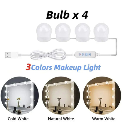 LED Detachable Bulbs Professional Makeup Mirror Lamp USB Power