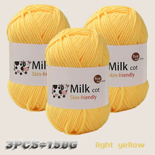 150g milk yarn handmade medium coarse DIY weaving yarn ball for