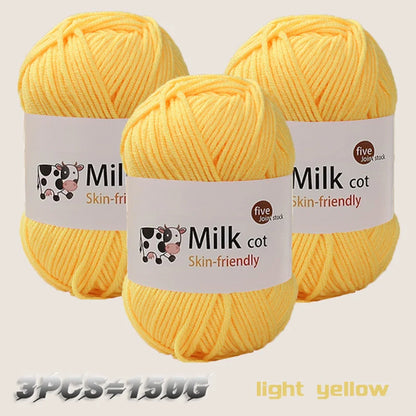 150g milk yarn handmade medium coarse DIY weaving yarn ball for
