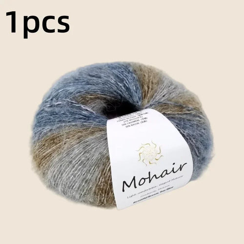 Gradient Mohair Soft Cotton Yarn DIY Crochet Hand Knitting Yarn
