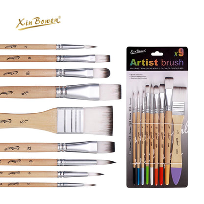 Nylon brush set, art supplies, beginner art wall painting, watercolor,